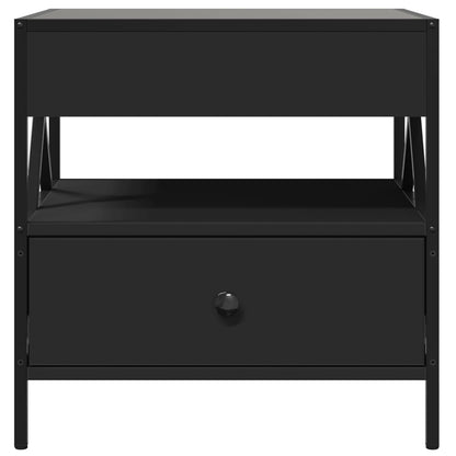 vidaXL Coffee Table with Infinity LED Black 50x50x51 cm