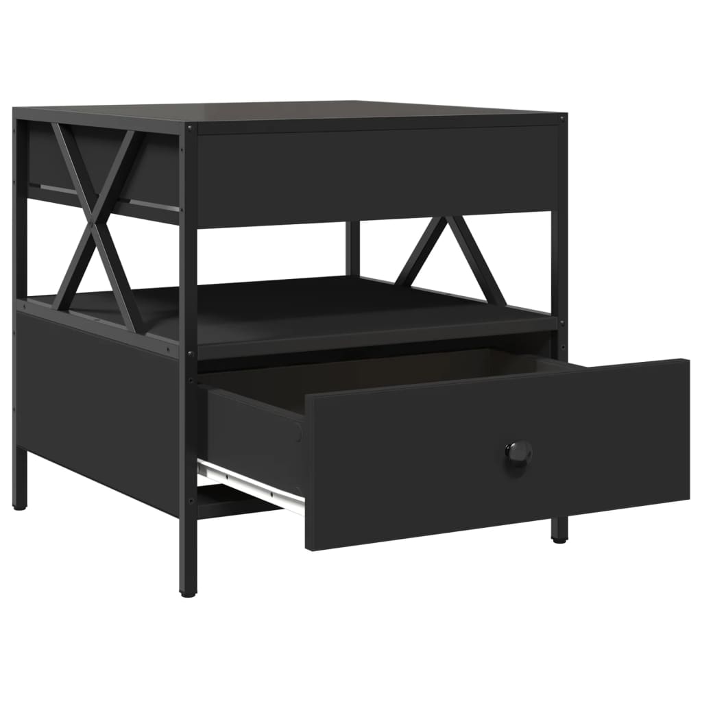 vidaXL Coffee Table with Infinity LED Black 50x50x51 cm