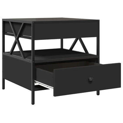 vidaXL Coffee Table with Infinity LED Black 50x50x51 cm
