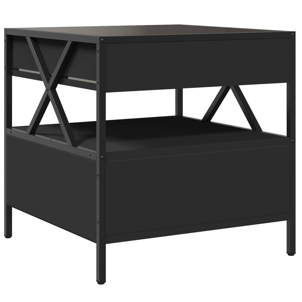 vidaXL Coffee Table with Infinity LED Black 50x50x51 cm
