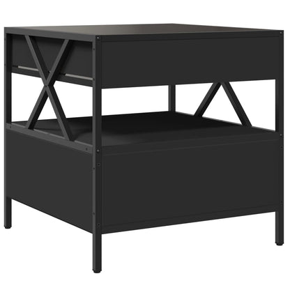 vidaXL Coffee Table with Infinity LED Black 50x50x51 cm