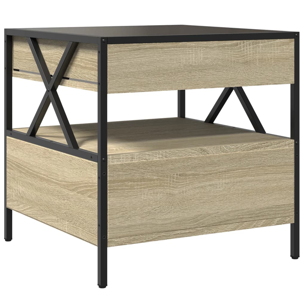 vidaXL Coffee Table with Infinity LED Sonoma Oak 50x50x51 cm
