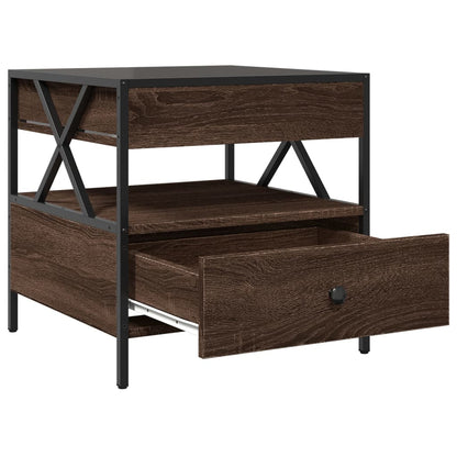 vidaXL Coffee Table with Infinity LED Brown Oak 50x50x51 cm