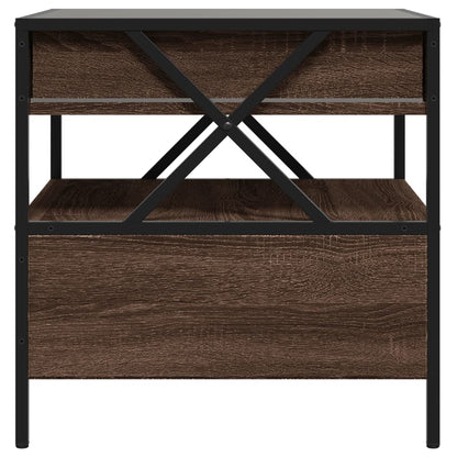 vidaXL Coffee Table with Infinity LED Brown Oak 50x50x51 cm