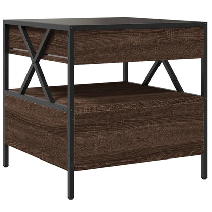 vidaXL Coffee Table with Infinity LED Brown Oak 50x50x51 cm