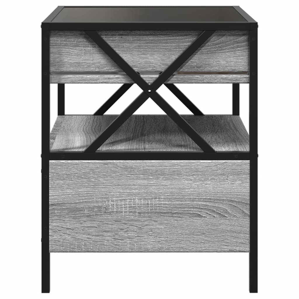 vidaXL Coffee Table with Infinity LED Grey Sonoma 40x40x51 cm
