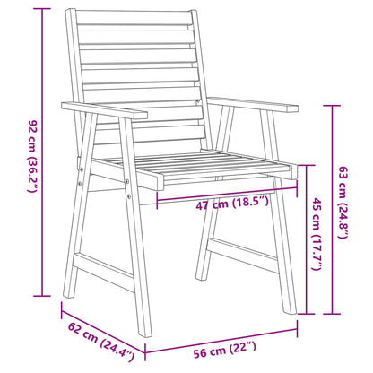 vidaXL 3 Piece Garden Dining Set Solid Wood Acacia