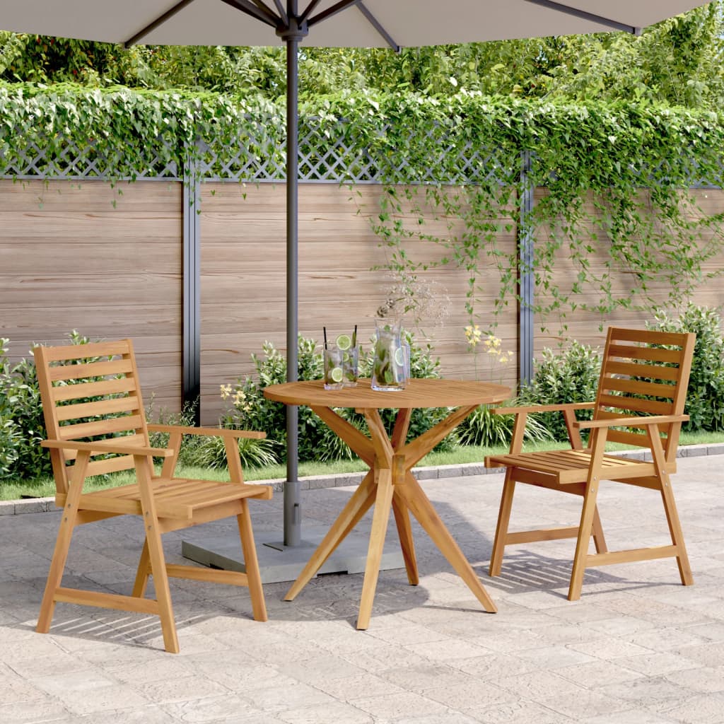 vidaXL 3 Piece Garden Dining Set Solid Wood Acacia