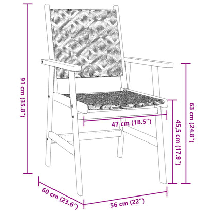 vidaXL 3 Piece Garden Dining Set Solid Wood Acacia