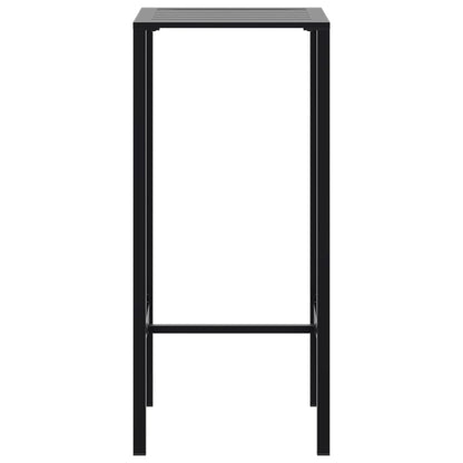 vidaXL 3 Piece Garden Bar Set Black Powder-coated Steel