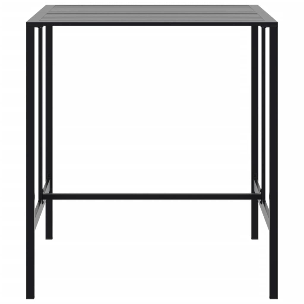vidaXL 7 Piece Garden Bar Set Black Powder-coated Steel