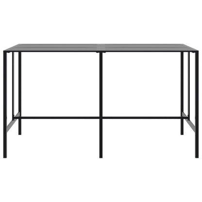 vidaXL 9 Piece Garden Bar Set Black Powder-coated Steel