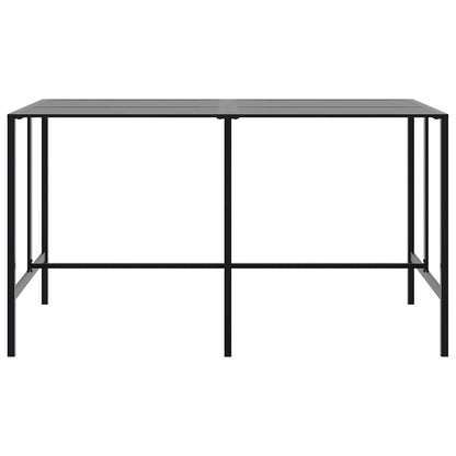 vidaXL 9 Piece Garden Bar Set Black Powder-coated Steel
