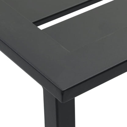 vidaXL 9 Piece Garden Bar Set Black Powder-coated Steel