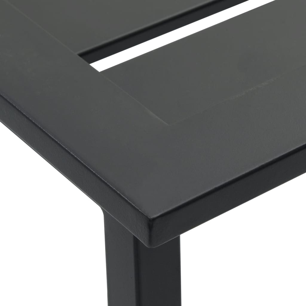 vidaXL 9 Piece Garden Bar Set Black Powder-coated Steel