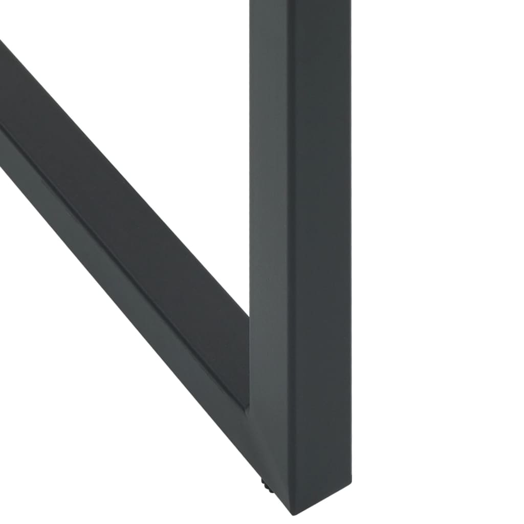 vidaXL 9 Piece Garden Bar Set Black Powder-coated Steel