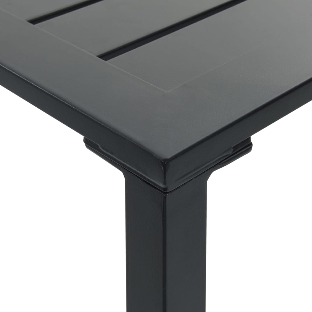 vidaXL 9 Piece Garden Bar Set Black Powder-coated Steel