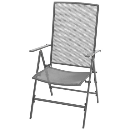 vidaXL Reclining Garden Chair Set 3 pcs Anthracite Powder-coated Steel