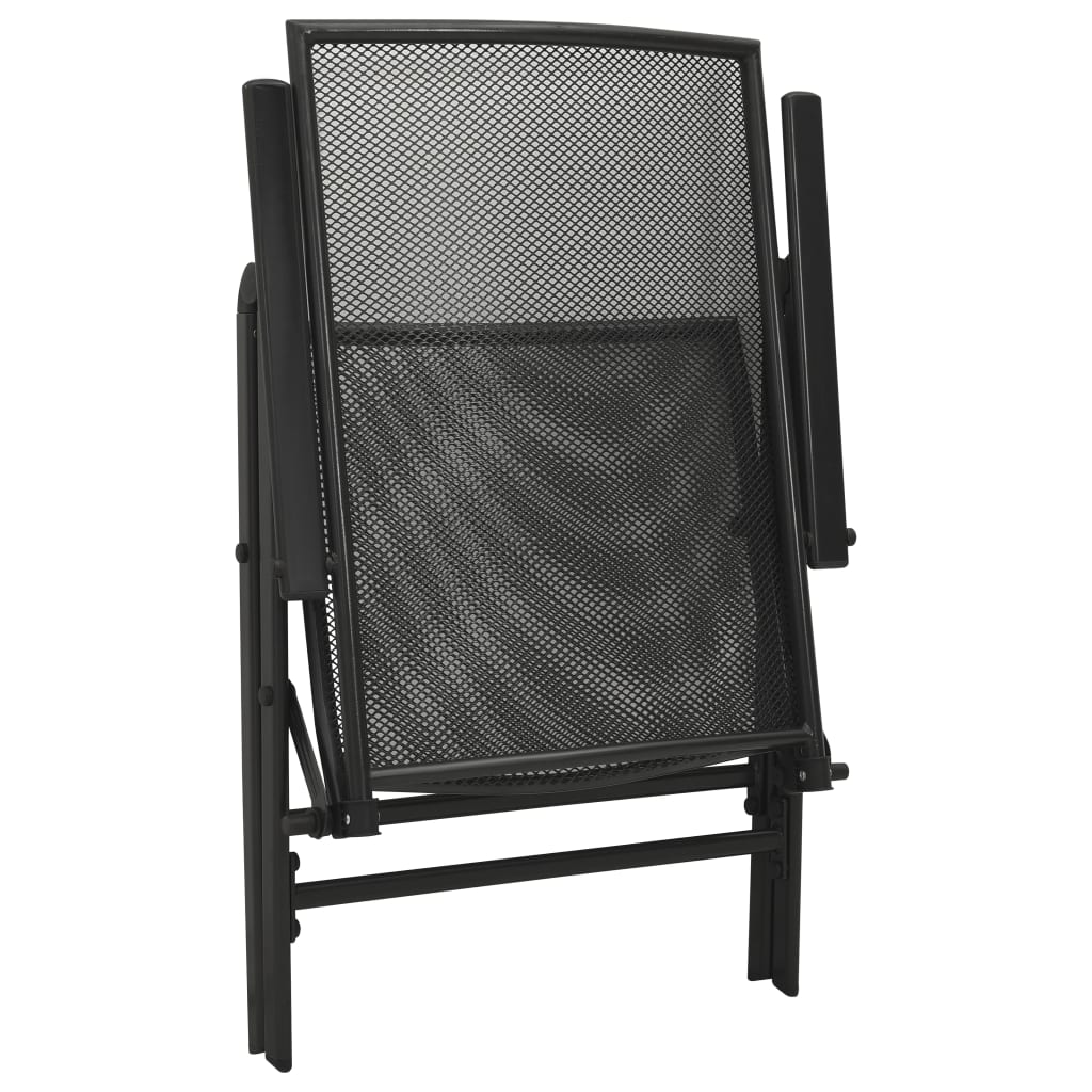 vidaXL Reclining Garden Chair Set 7 pcs Anthracite Powder-coated Steel