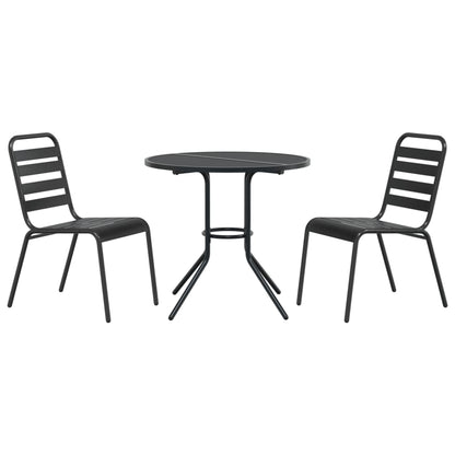 vidaXL Stackable Garden Chair Set 3 pcs Anthracite Powder-coated Steel
