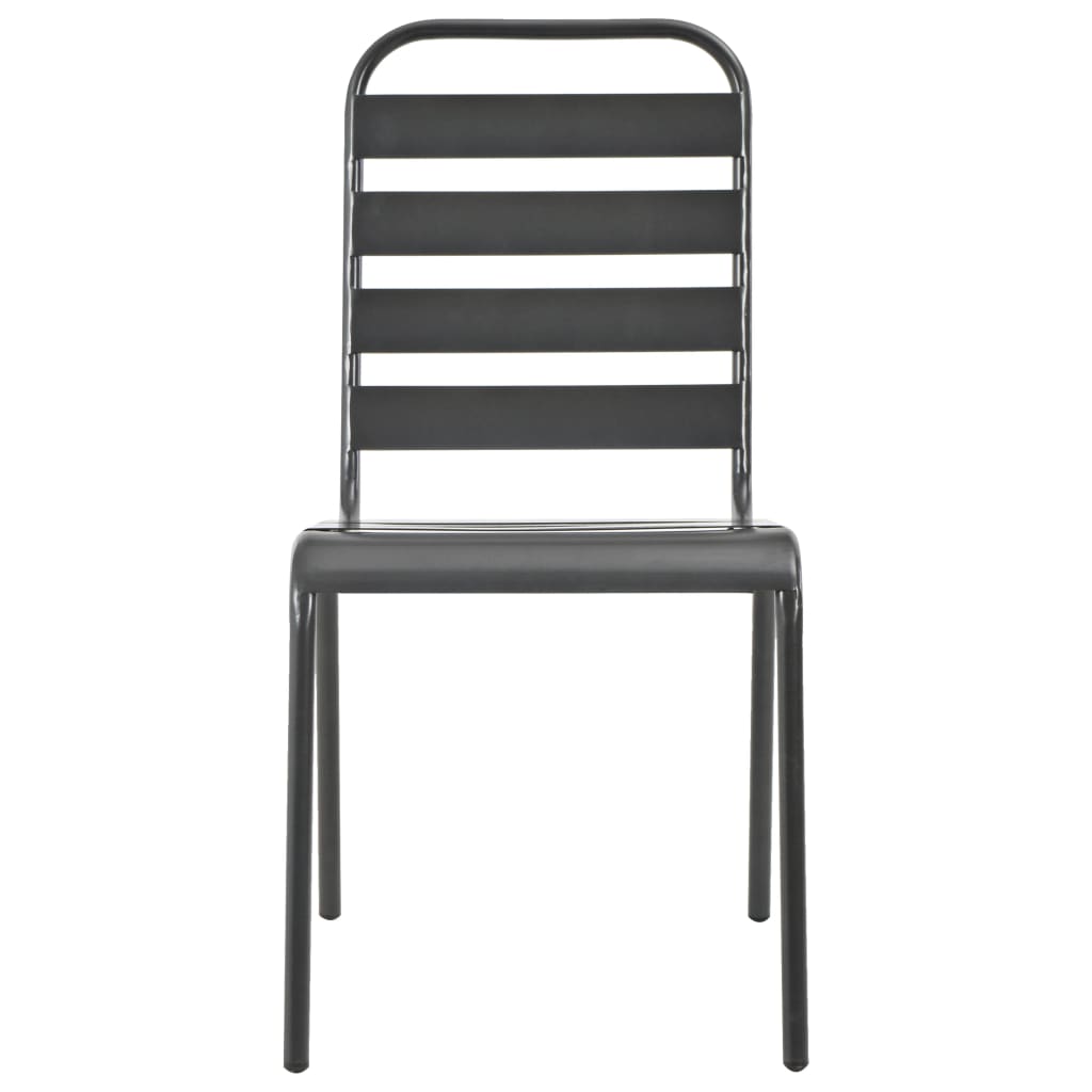 vidaXL Stackable Garden Chair Set 3 pcs Anthracite Powder-coated Steel