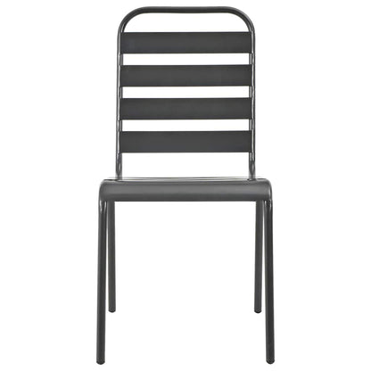 vidaXL Stackable Garden Chair Set 5 pcs Anthracite Powder-coated Steel