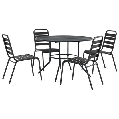 vidaXL Stackable Garden Chair Set 5 pcs Anthracite Powder-coated Steel