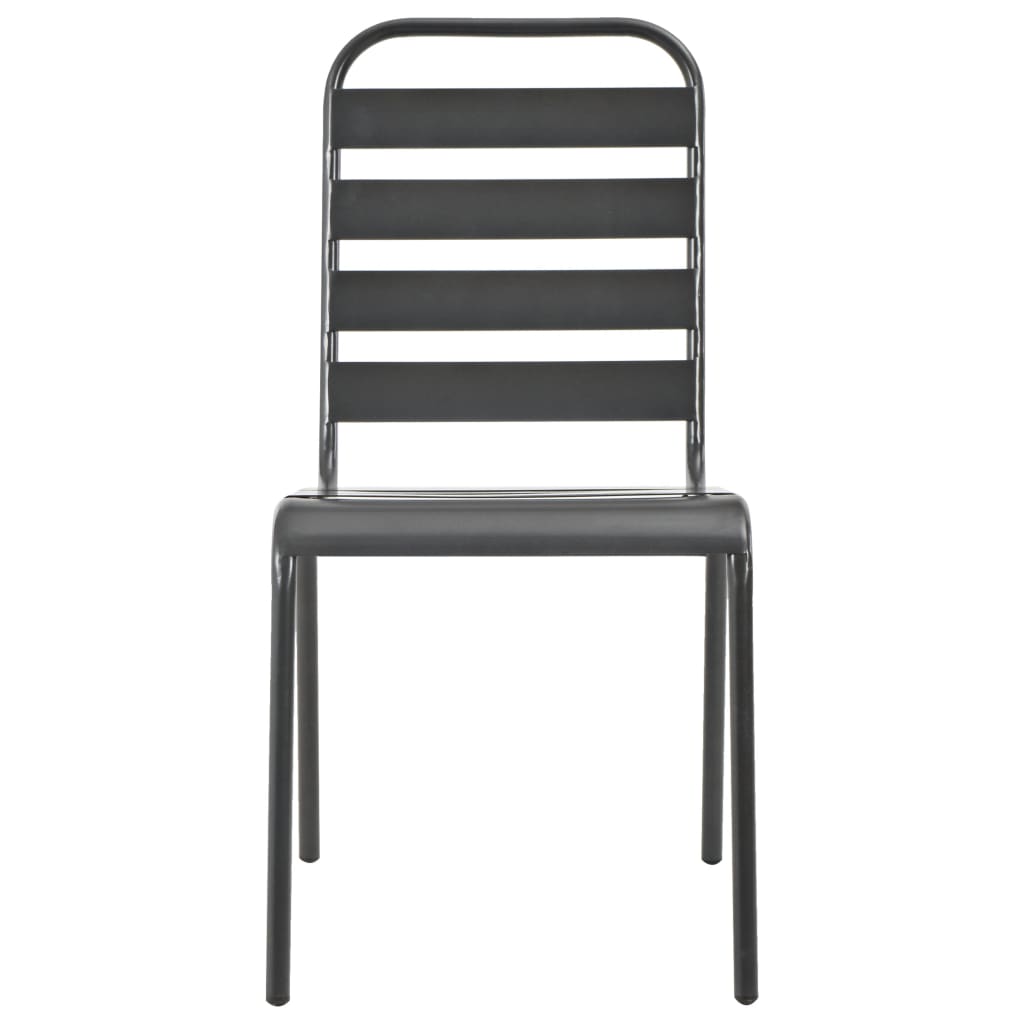 vidaXL Stackable Garden Chair Set 7 pcs Anthracite Powder-coated Steel
