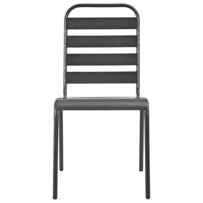 vidaXL Stackable Garden Chair Set 7 pcs Anthracite Powder-coated Steel