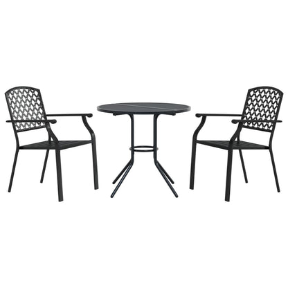 vidaXL Stackable Garden Chair Set 3 pcs Anthracite Powder-coated Steel