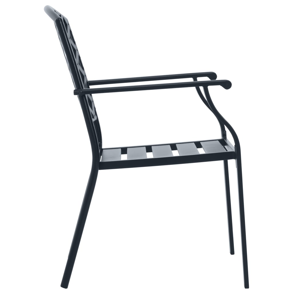 vidaXL Stackable Garden Chair Set 7 pcs Anthracite Powder-coated Steel