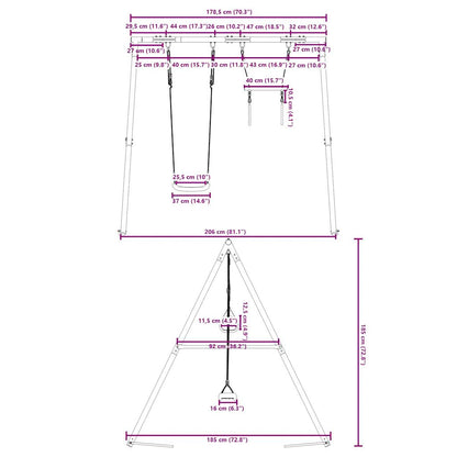 vidaXL Outdoor Swing Set with Swing and Trapeze