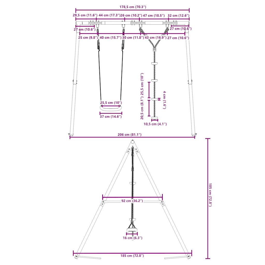 vidaXL Outdoor Swing Set with Swing and Disc Swing