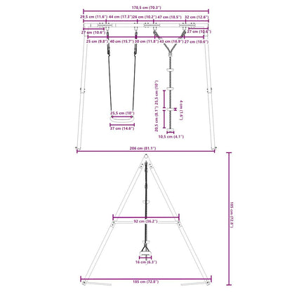 vidaXL Outdoor Swing Set with Swing and Disc Swing