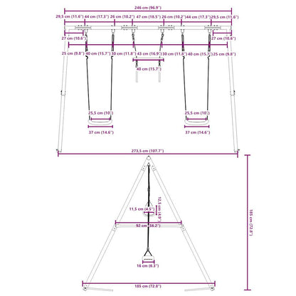 vidaXL Outdoor Swing Set with Swings and Trapeze