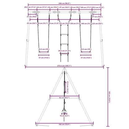 vidaXL Outdoor Swing Set with Swings and Ladder