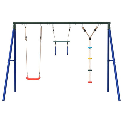vidaXL Outdoor Swing Set with Swing, Trapeze, Disc Swing