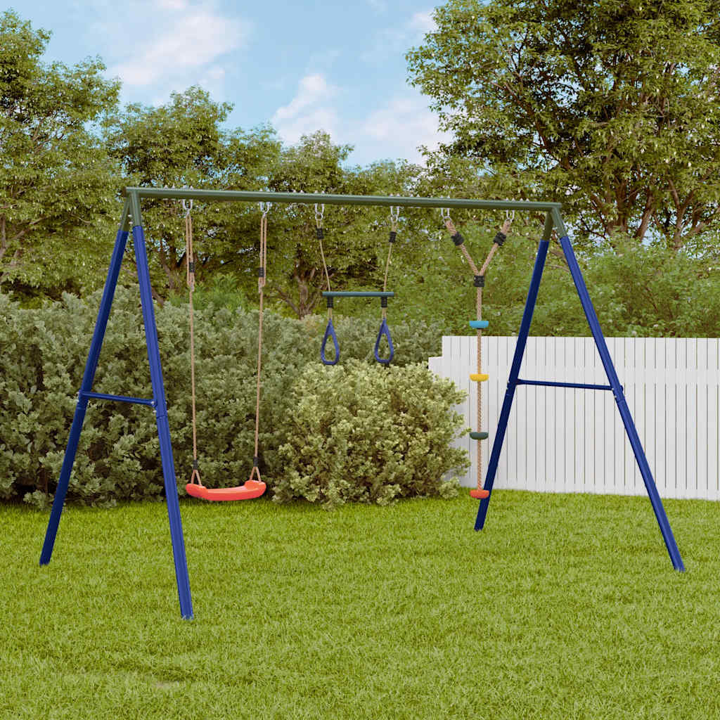 vidaXL Outdoor Swing Set with Swing, Trapeze, Disc Swing