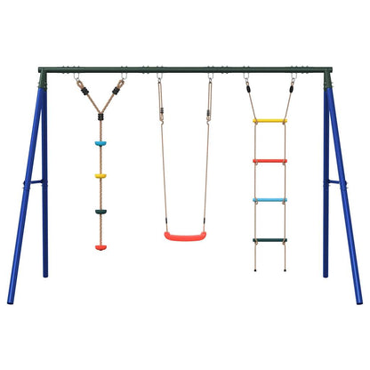 vidaXL Outdoor Swing Set with Swing, Ladder, Disc Swing