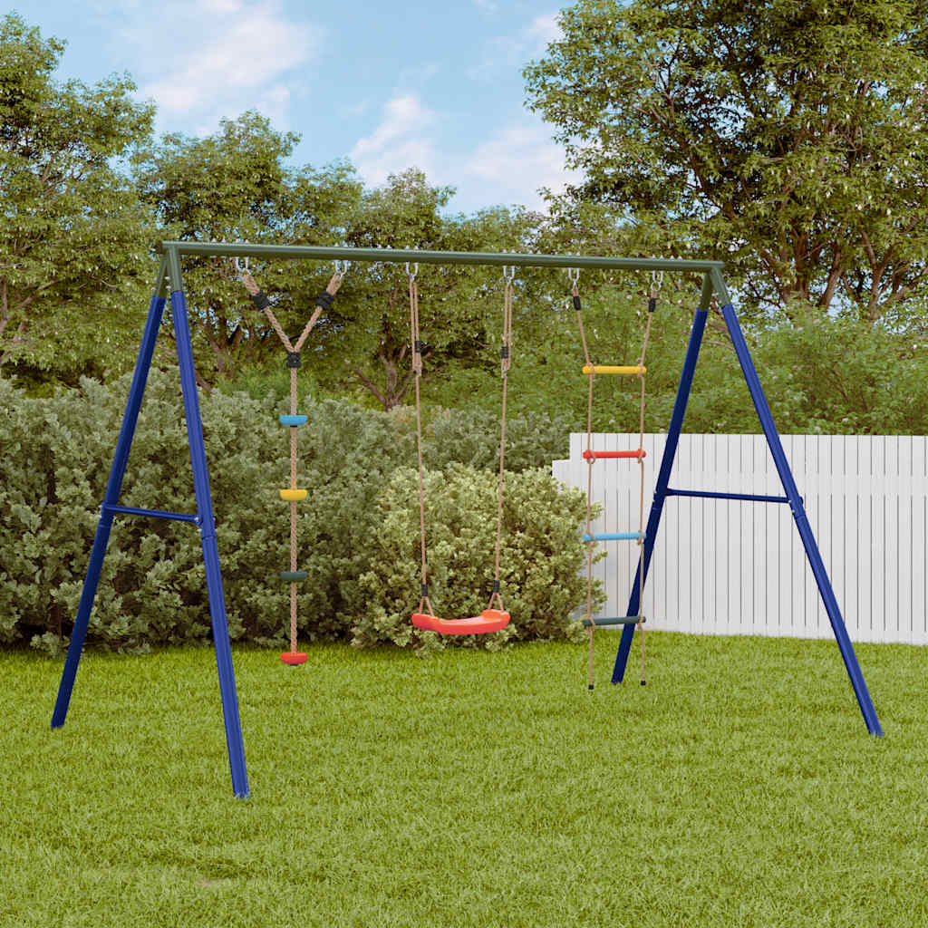 vidaXL Outdoor Swing Set with Swing, Ladder, Disc Swing