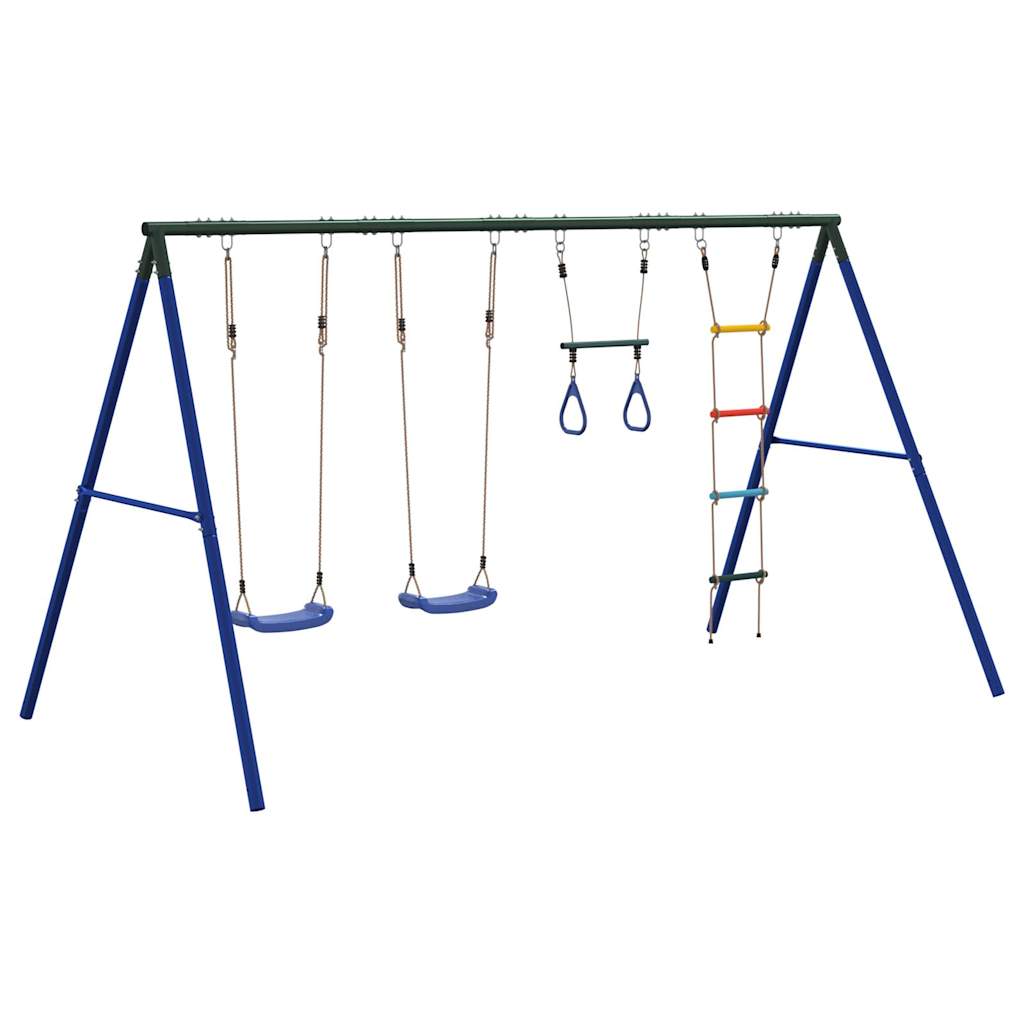 vidaXL Outdoor Swing Set with Swings, Trapeze, Ladder