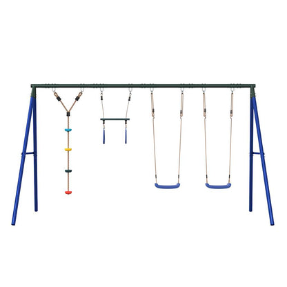 vidaXL Outdoor Swing Set with Swings, Trapeze, Disc Swing