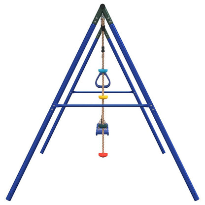 vidaXL Outdoor Swing Set with Swings, Trapeze, Disc Swing