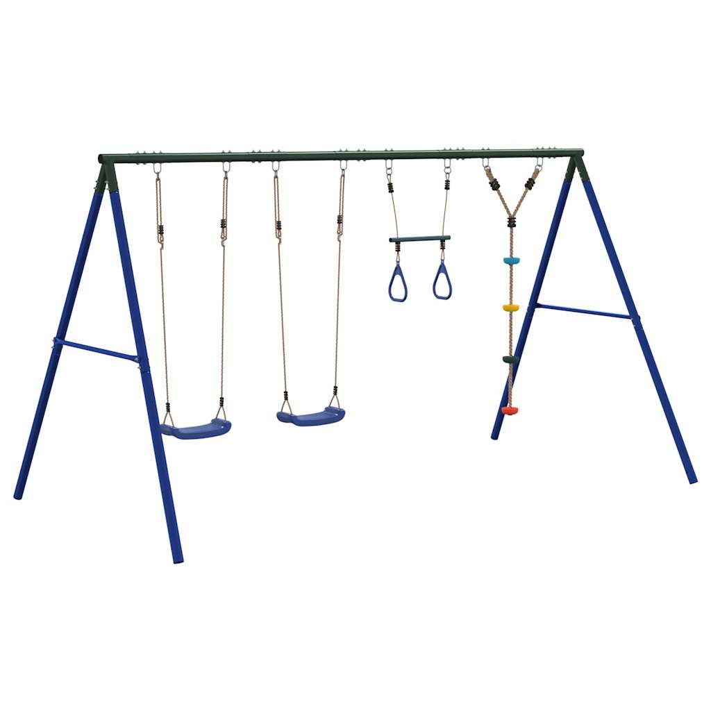 vidaXL Outdoor Swing Set with Swings, Trapeze, Disc Swing