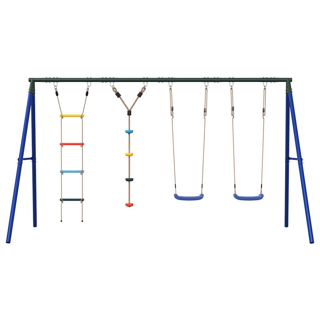 vidaXL Outdoor Swing Set with Swings, Ladder, Disc Swing
