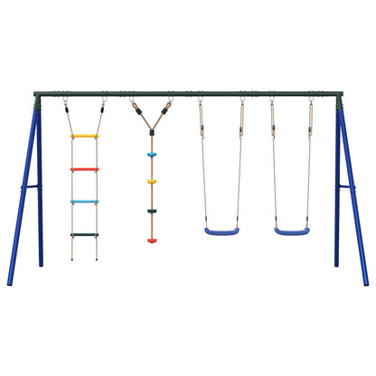 vidaXL Outdoor Swing Set with Swings, Ladder, Disc Swing