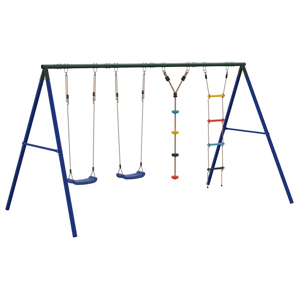 vidaXL Outdoor Swing Set with Swings, Ladder, Disc Swing