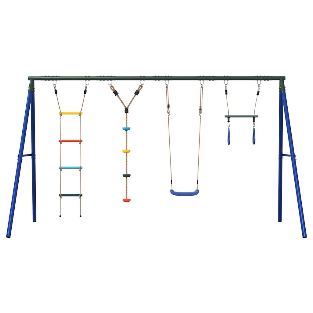 vidaXL Outdoor Swing Set with Swing, Trapeze, Ladder, Disc Swing