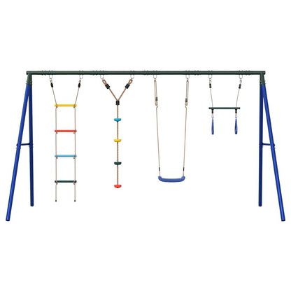 vidaXL Outdoor Swing Set with Swing, Trapeze, Ladder, Disc Swing