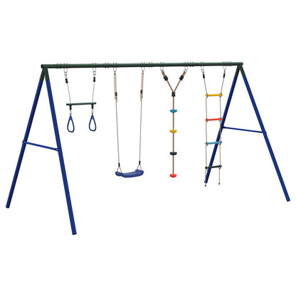 vidaXL Outdoor Swing Set with Swing, Trapeze, Ladder, Disc Swing